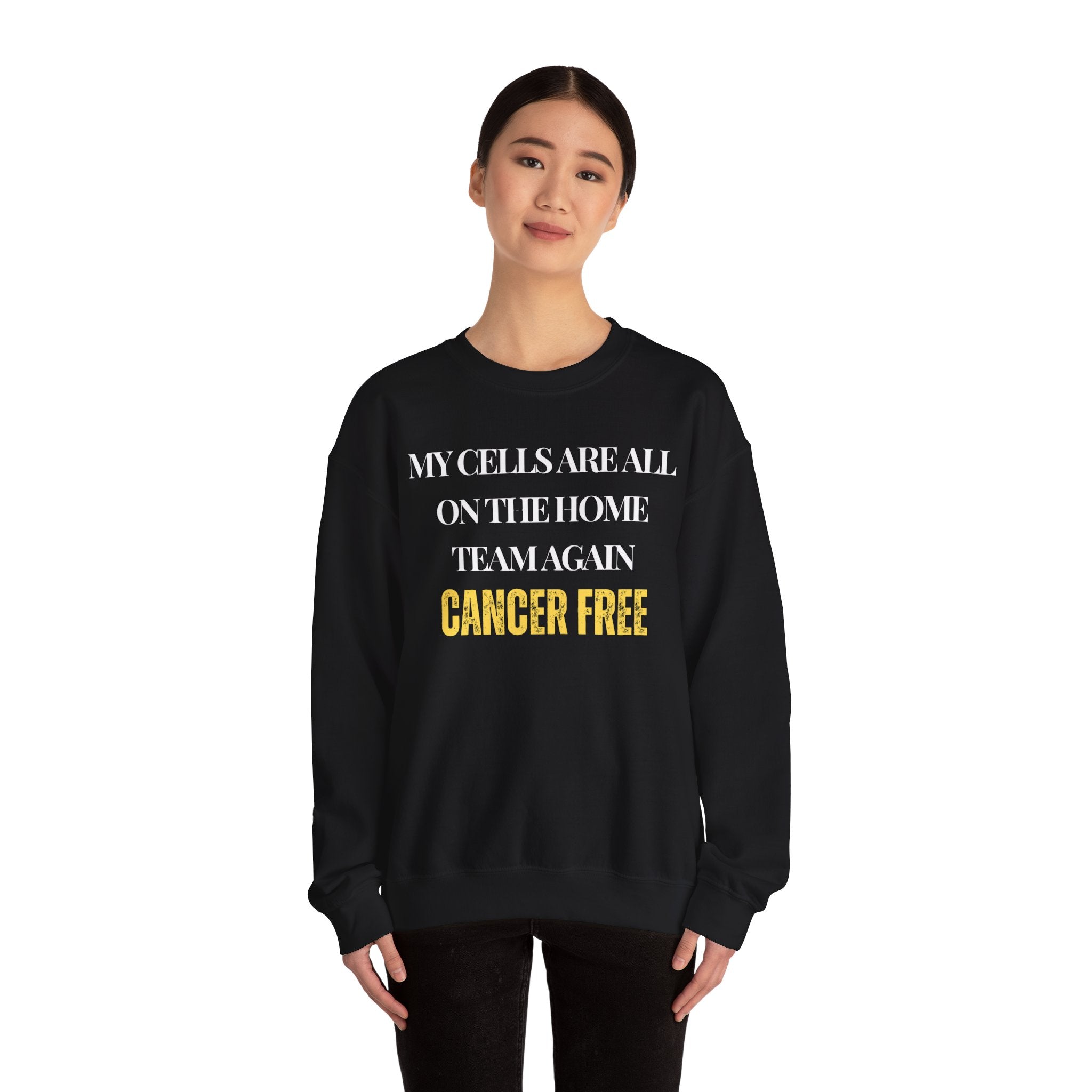 My cells are all on the home team again. Cancer free Sweatshirt | Inspirational Crewneck, Gift for Fitness Lovers, Motivational Apparel, Unisex Sweatshirt, Cozy Fitness Wear
