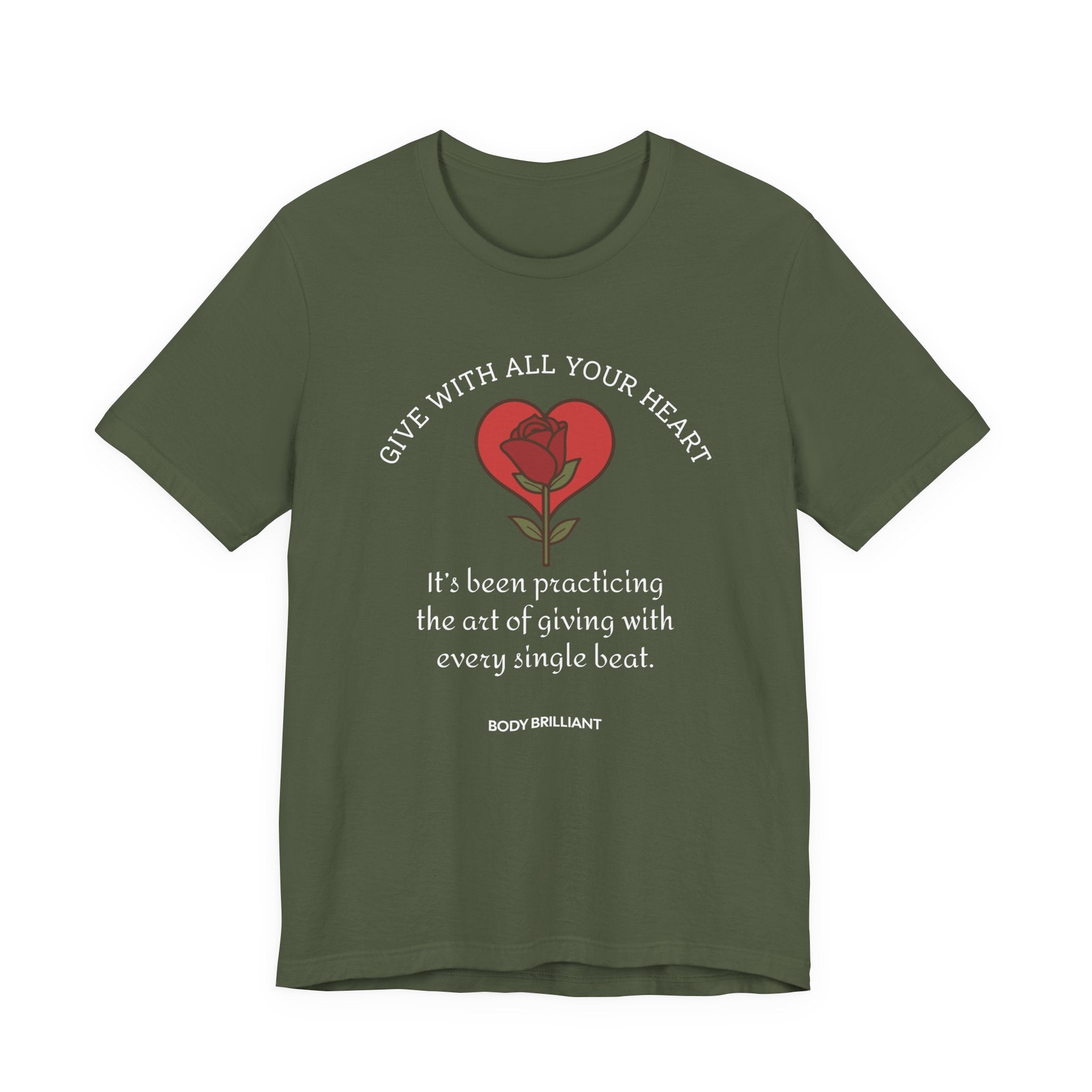Giving With All Your Heart Inspirational Tee, Unisex Jersey Shirt, Motivational Gift, Spiritual Apparel, Perfect for Everyday Wear
