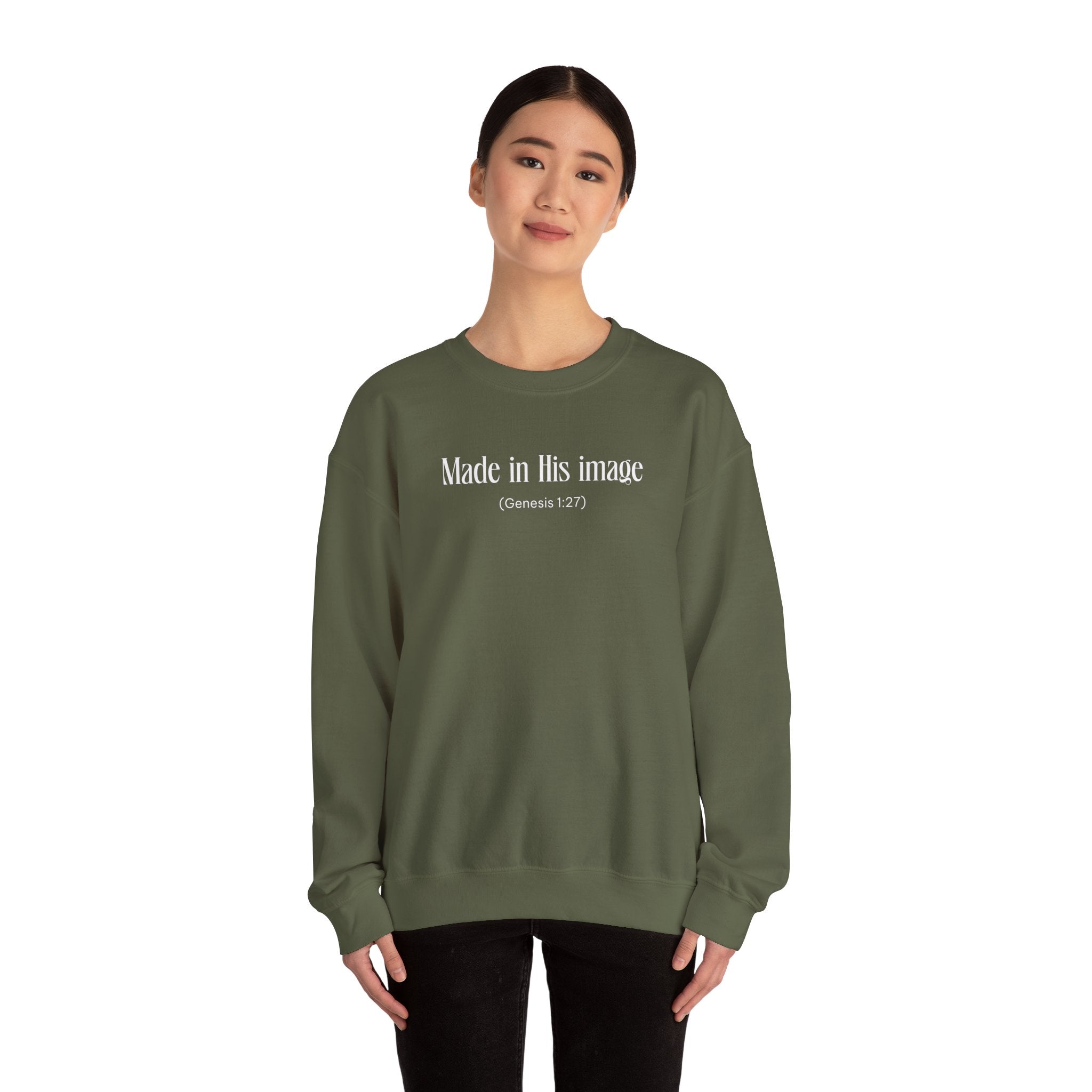 Made in his image Sweatshirt | Inspirational Crewneck, Gift for Fitness Lovers, Motivational Apparel, Unisex Sweatshirt, Cozy Fitness Wear