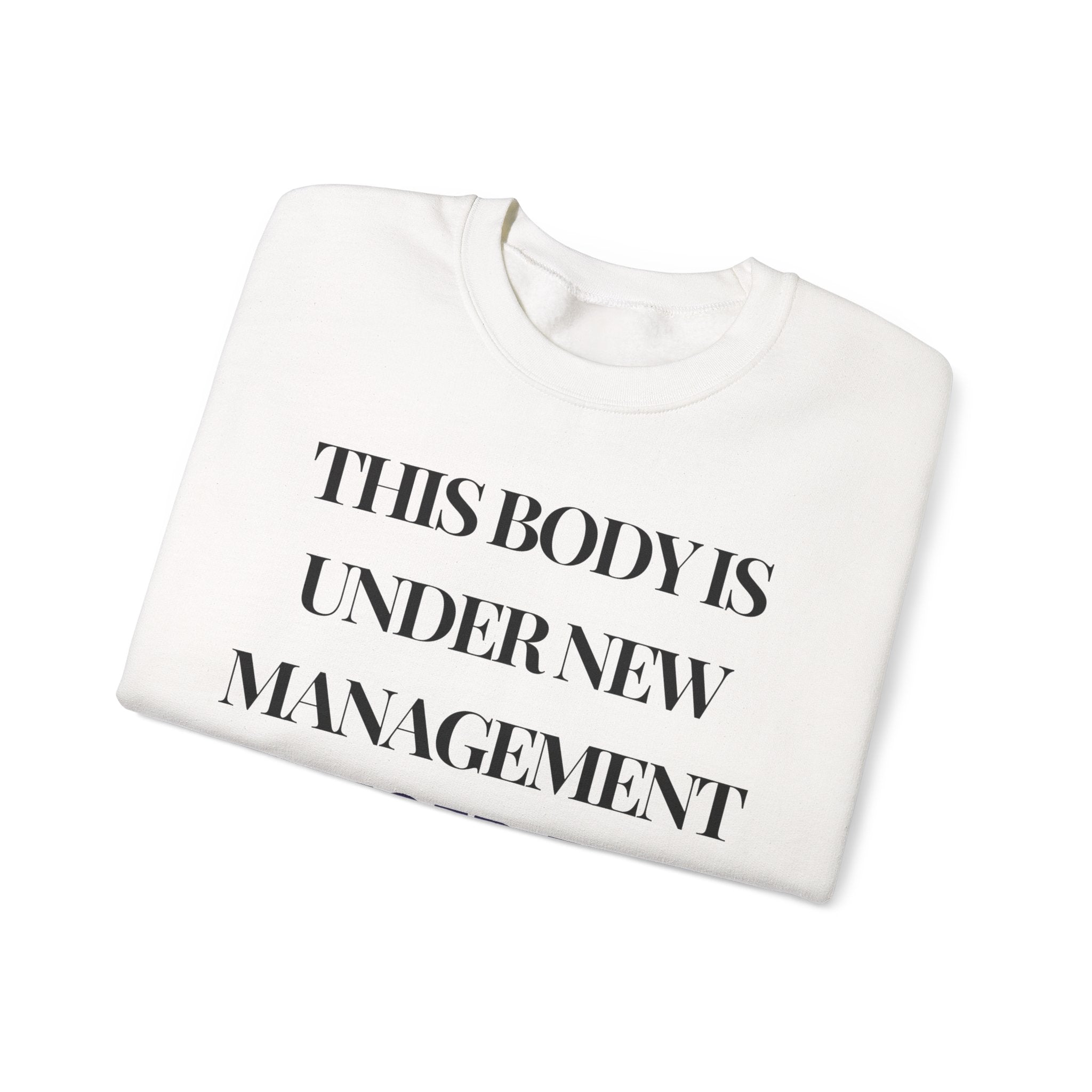 This body is under new management. Cancer free Sweatshirt | Inspirational Crewneck, Gift for Fitness Lovers, Motivational Apparel, Unisex Sweatshirt, Cozy Fitness Wear