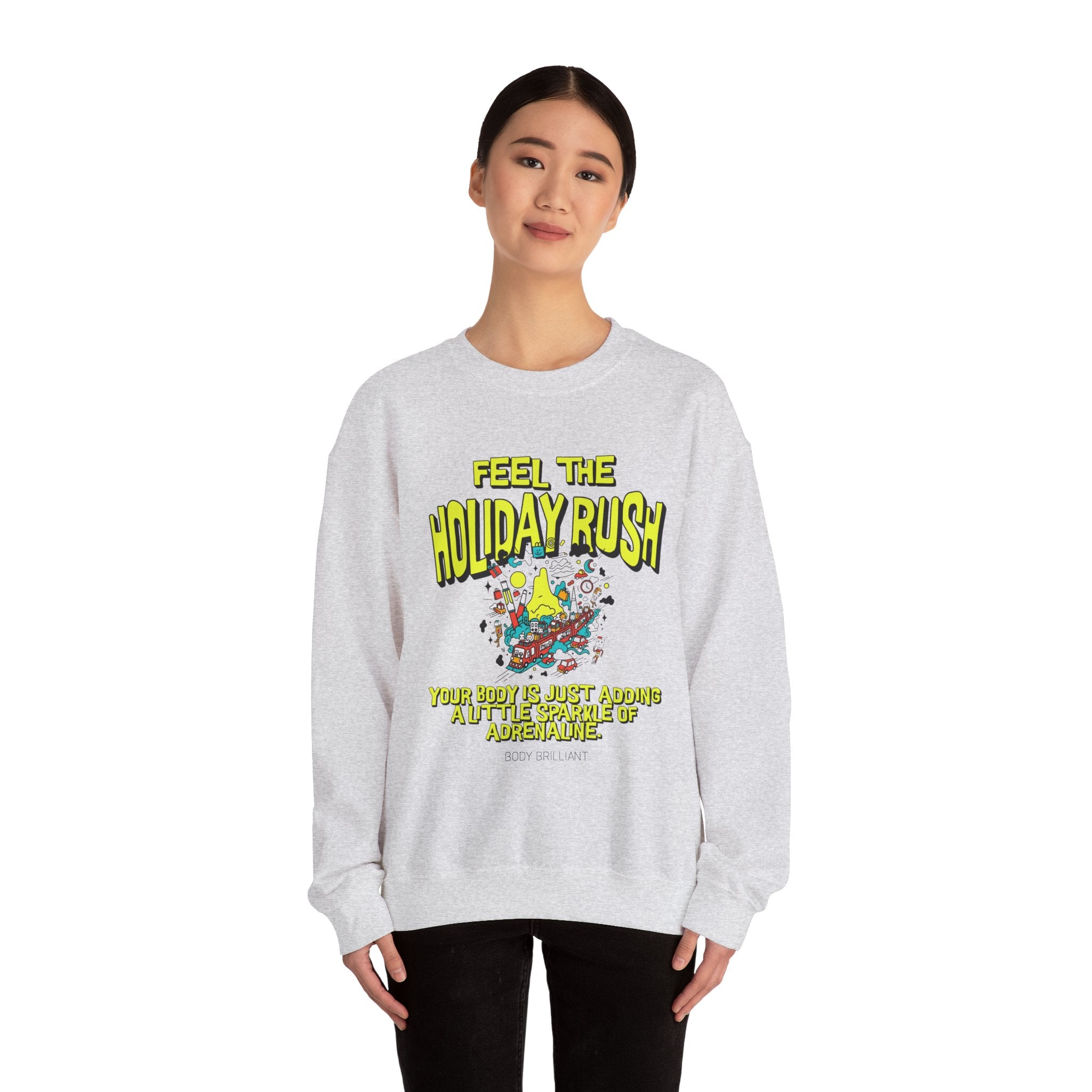 Feel the holiday rush Sweatshirt | Inspirational Crewneck, Gift for Fitness Lovers, Motivational Apparel, Unisex Sweatshirt, Cozy Fitness Wear