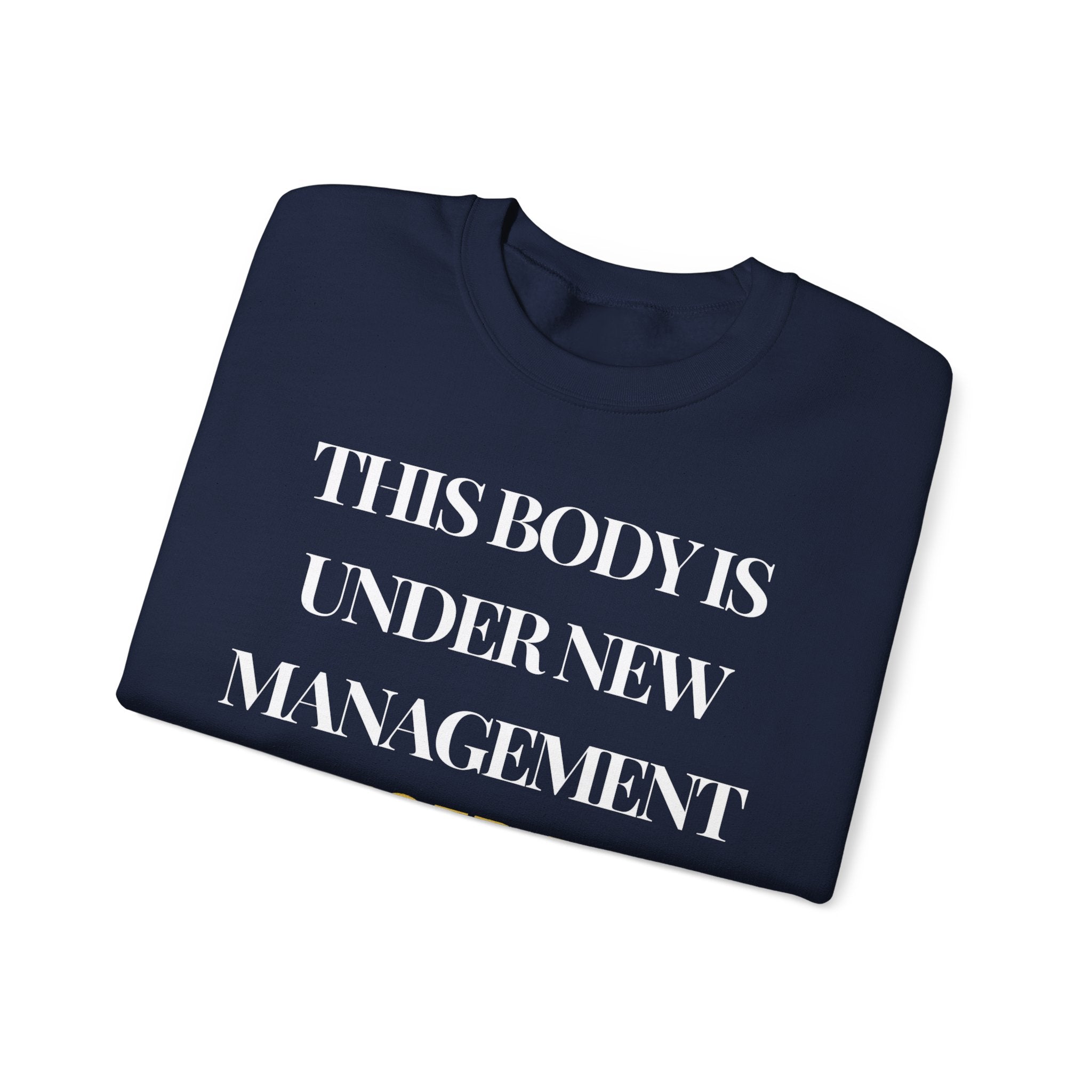 This body is under new management. Cancer free Sweatshirt | Inspirational Crewneck, Gift for Fitness Lovers, Motivational Apparel, Unisex Sweatshirt, Cozy Fitness Wear