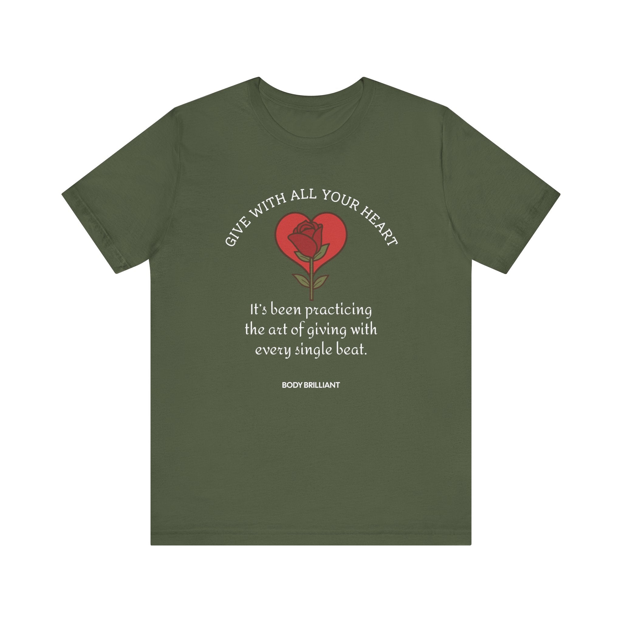 Giving With All Your Heart Inspirational Tee, Unisex Jersey Shirt, Motivational Gift, Spiritual Apparel, Perfect for Everyday Wear