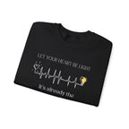 Let your heart be light Sweatshirt | Inspirational Crewneck, Gift for Fitness Lovers, Motivational Apparel, Unisex Sweatshirt, Cozy Fitness Wear