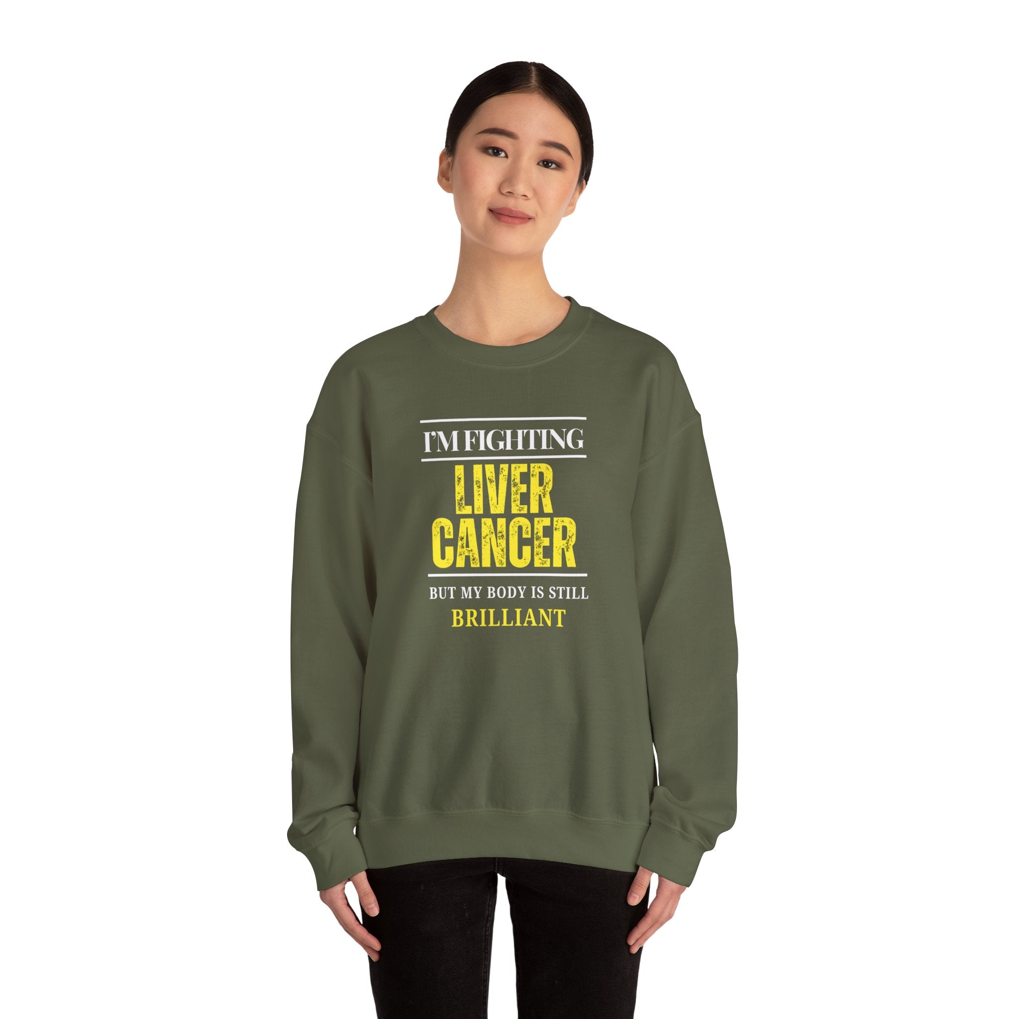 I'm fighting liver cancer Sweatshirt | Inspirational Crewneck, Gift for Fitness Lovers, Motivational Apparel, Unisex Sweatshirt, Cozy Fitness Wear