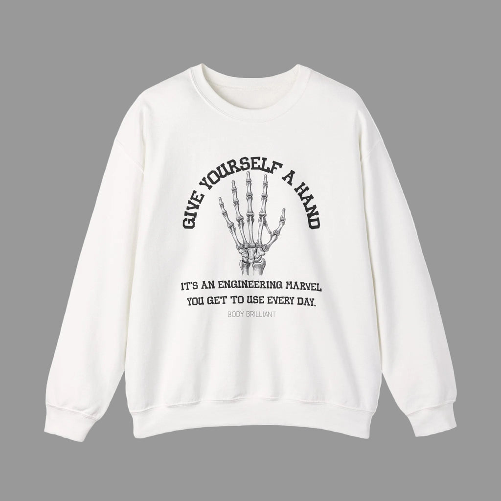 Give yourself a hand Sweatshirt | Inspirational Crewneck, Gift for Fitness Lovers, Motivational Apparel, Unisex Sweatshirt, Cozy Fitness Wear