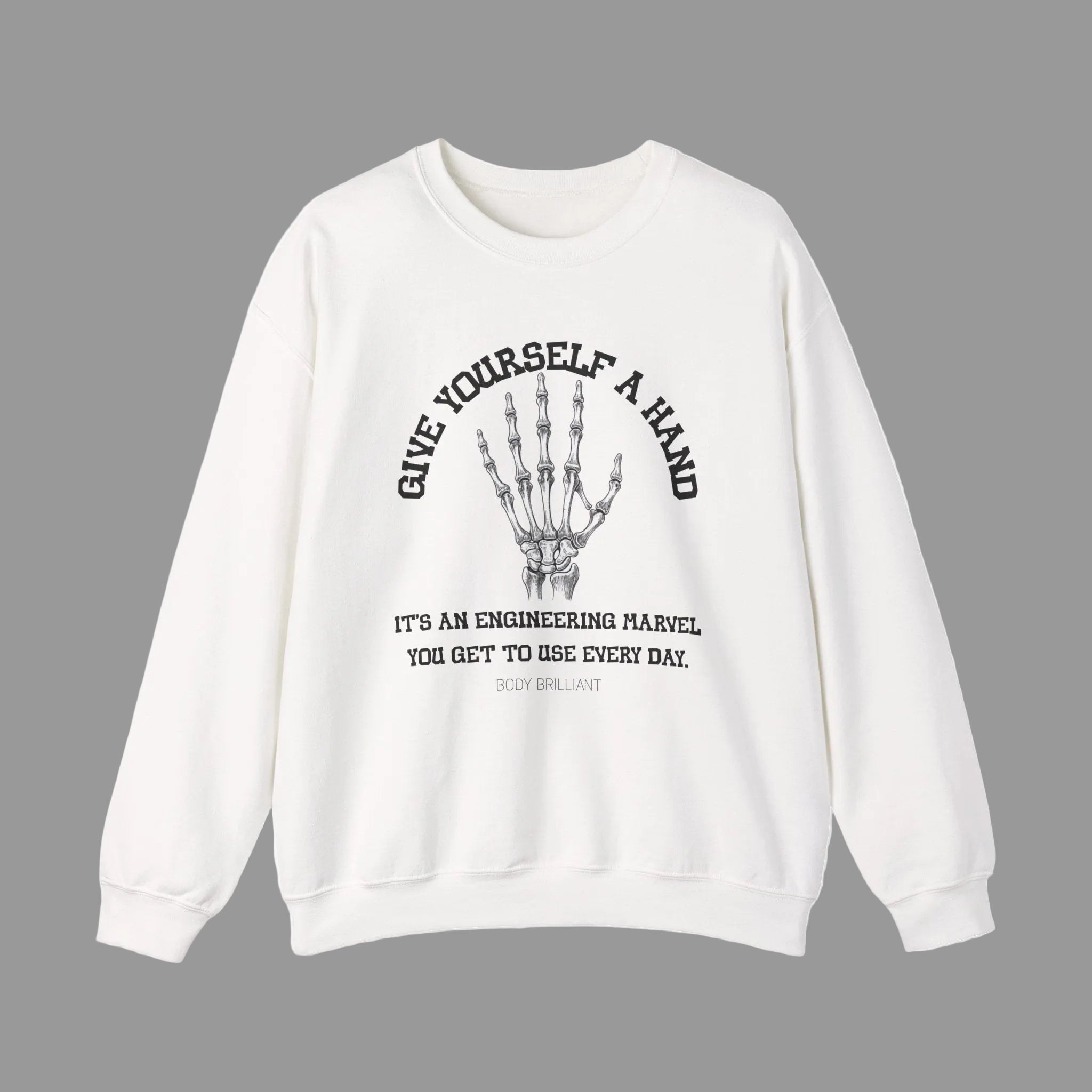 Give yourself a hand Sweatshirt | Inspirational Crewneck, Gift for Fitness Lovers, Motivational Apparel, Unisex Sweatshirt, Cozy Fitness Wear